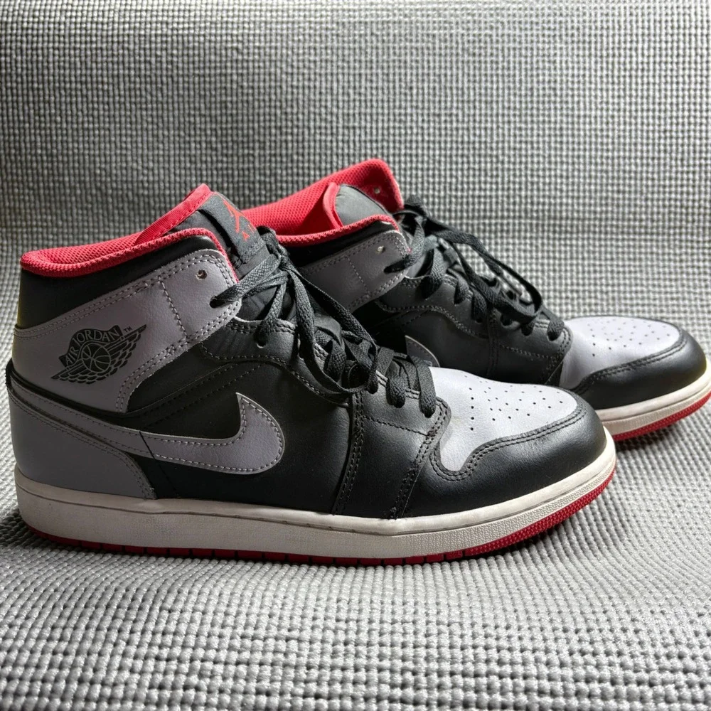 Nike Air Jordan 1 Sneakers Men 10.5 Black Grey Red Mid DQ8426-006 Athletic Gym